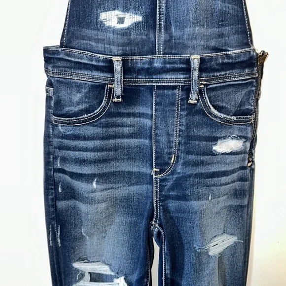 American Eagle Outfitters Super Stretch X Jegging Overall Distressed Size 2 - Picture 6 of 16